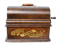 Das edle Holzgeh&auml;use mit dem letzten Edison Banner / The sophisticated wooden case with Edisons last Banner